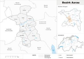 Poziția localității Districtul Aarau