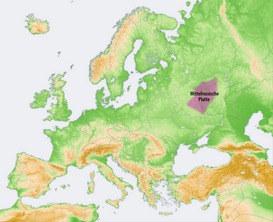 Localización de la meseta central rusa