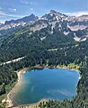 Louise Lake, Foss Peak, and Unicorn Peak.