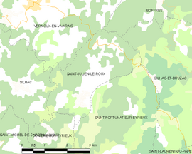 Mapa obce Saint-Julien-le-Roux