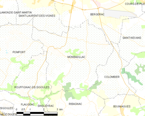 Poziția localității Monbazillac