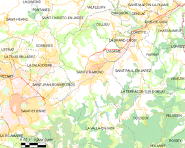 Mapa obce Saint-Chamond