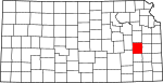 State map highlighting Coffey County