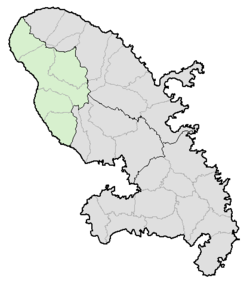Location of Saint-Pierre in Martinique
