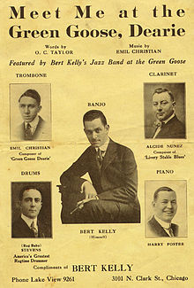 Bert Kelly and the members of his jazz band in 1918