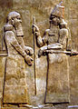 Sargon II i dygnitarz. Reliefy z pałacu Sargona II w Khorsabad 721-705 r. p.n.e.
