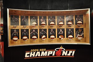Miami Heat 2006 NBA Champions display in Ameri...