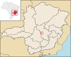 Localização de Caetanópolis em Minas Gerais