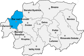 Poziția localității Districtul Žiar nad Hronom