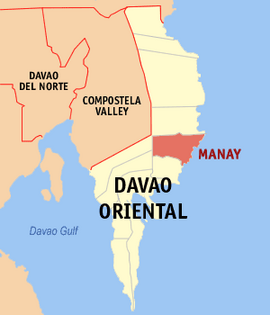 Manay na Davao Oriental Coordenadas : 7°12'39"N, 126°31'58"E