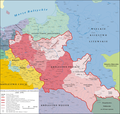 Mapa de Polonia alrededor de 1333-1370, en rosa
