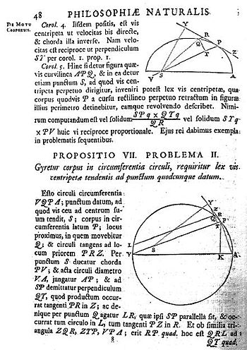A page from the 1726 edition of the Principia.