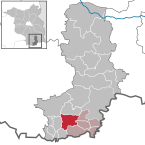 Poziția orașului Ruhland pe harta districtului Oberspreewald-Lausitz