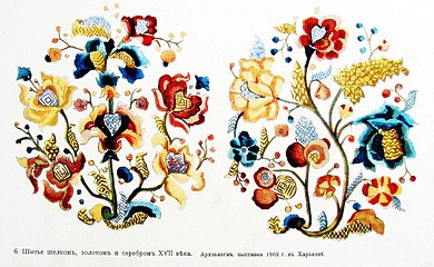 Зарисовки Самокиша Н. С. орнаментов украинских народных вышивок XVII – XVIII ст.