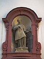Sankt Laurentius Statue an der gleichnamigen Kirche in Nußloch