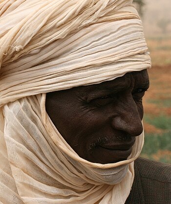 English: Tuareg/peasant near Tahoua, Niger, Af...