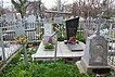 The graves of Zhebrovskaya (left) (Russian: Жебровская), Yafimovich (right), Grigory and Antonina Zhukovsky (behind)