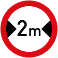 No vehicles wider than indicated