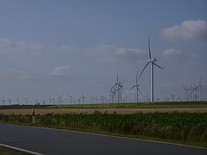 Windpark Reußenköge im August 2020