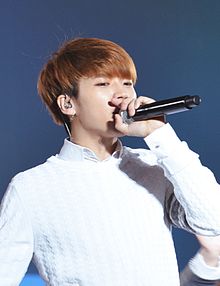 Woohyun at Dilemma Tour in Tokyo on May 2015 01.jpg