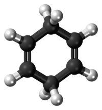 Modello ball-and-stick del 1,4-cicloesadiene