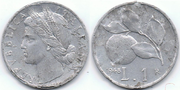 1948 coin, 1 lira, uses L. (Same series has 1, 5 and L.10)