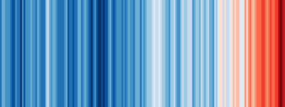 Warming stripes adalah grafik visualisasi data yang menunjukkan rata-rata suhu global tahunan yang dibuat oleh Ed Hawkins, seorang ahli iklim dari Universitas Reading.