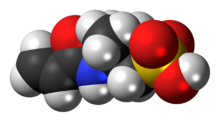 Space-filling model of the AMPS molecule