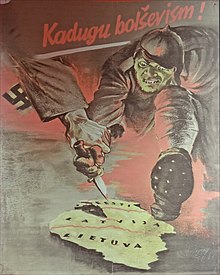 Nazi anti-Bolshevik poster in German-occupied Estonia Affiche de propagande anti-communiste (7622407306).jpg