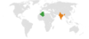 Location map for Algeria and India.