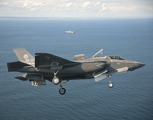 An F-35B Lightning II passes initial sea trials over the Atlantic