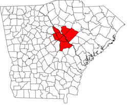 Augusta MSA highlighted in red