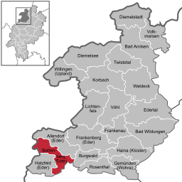 Läget för Battenberg, Hessen i Landkreis Waldeck-Frankenberg