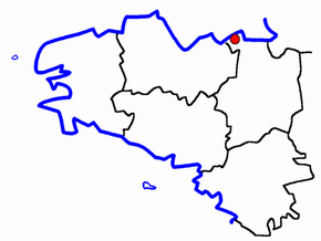 Kanton na mapě regionu Bretaň