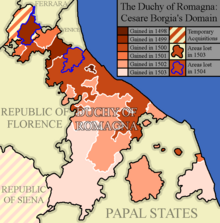 Map of Cesare Borgia's Duchy of Romagna
