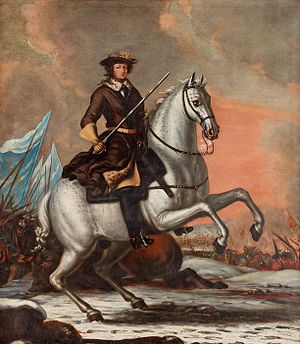 Kaarle XI Lundin taistelussa 4. joulukuuta 1676.