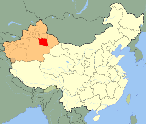 Poziția localității Turpan