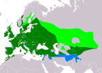 Corvus monedula – Verbreitung