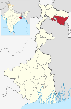 Positionskarte des Distrikts Koch Bihar