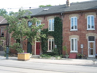 A group of houses along Queen Street in Corktown