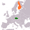Location map for the Czech Republic and Finland.