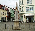 Postmeilensäule auf dem Senftenberger Markt