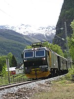 A train on the Flåm Line in 2010