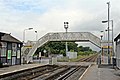 The footbridge and level crossing, before refurbishment.