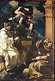 Guercino, Saint François en extase et Saint Benoit avec un ange musicien