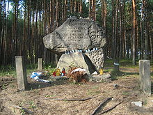 Memorial in the forest of Winiarczykowa Góra near Józefów, southeast of Biłgoraj, commemorating the Jewish victims of the 1942 massacre committed by the Reserve Police Battalion 101.