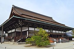 The Shishinden is a majestic building in the Kyoto Imperial Palace.