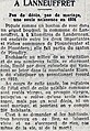 Article publié dans le journal La Dépêche de Brest et de l'Ouest indiquant l'absence de décès et une seule naissance dans la commune en 1931.