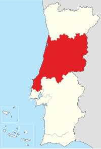 Merkez bölgesini gösteren Portekiz haritası