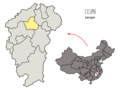نانچانگ در نقشه چین و استان جیانگ شی